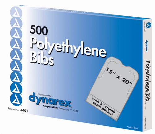 Disposable Polyethylene Bibs W/Crumb Pocket 16 x24  Bx/500